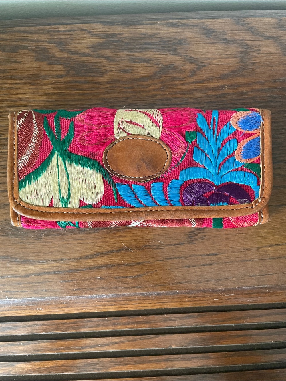 Beautiful embroidered Mexican wallet boho